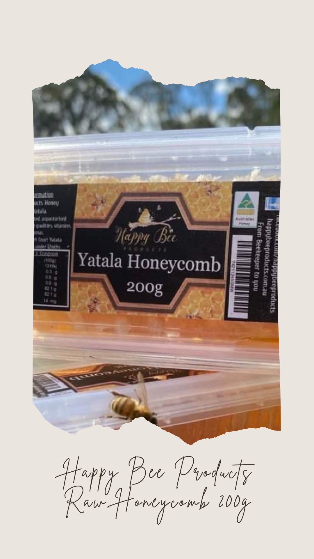 Happy Bee Products Raw Honeycomb - 200g