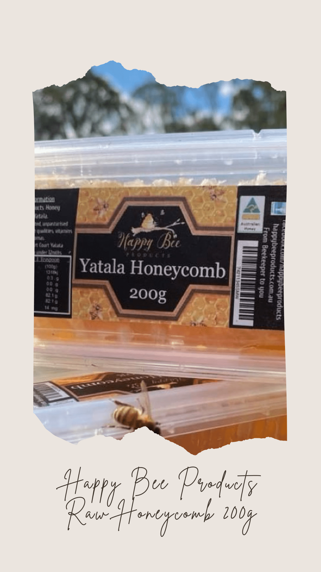 Happy Bee Products Raw Honeycomb - 200g - La Maison De SiropHappy Bee Products Raw Honeycomb - 200g