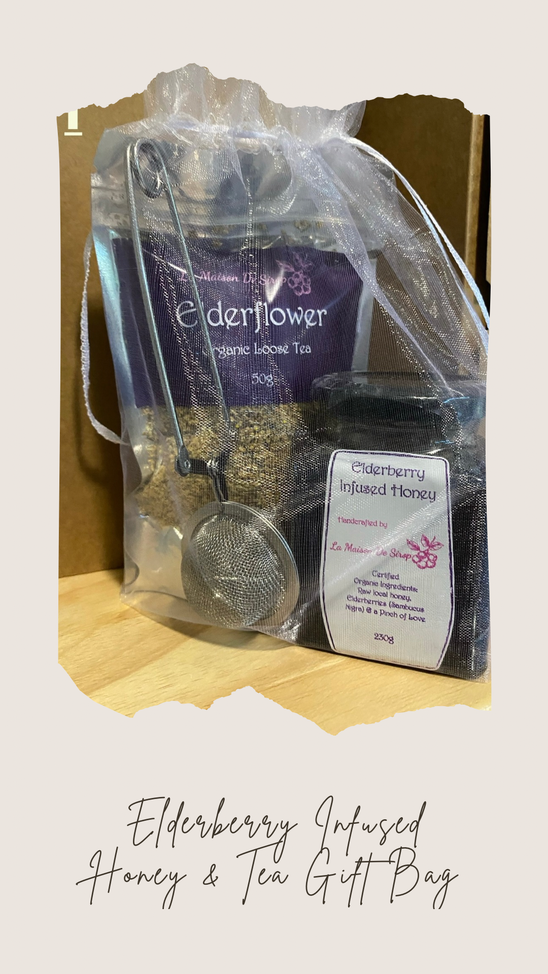 Elderberry Infused Honey & Tea Gift Bag