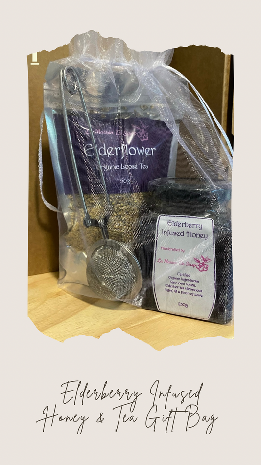 Elderberry Infused Honey & Tea Gift Bag