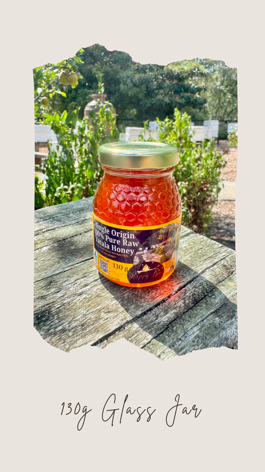 Raw Organic Honey in Glass Jars by Happy Bee Products