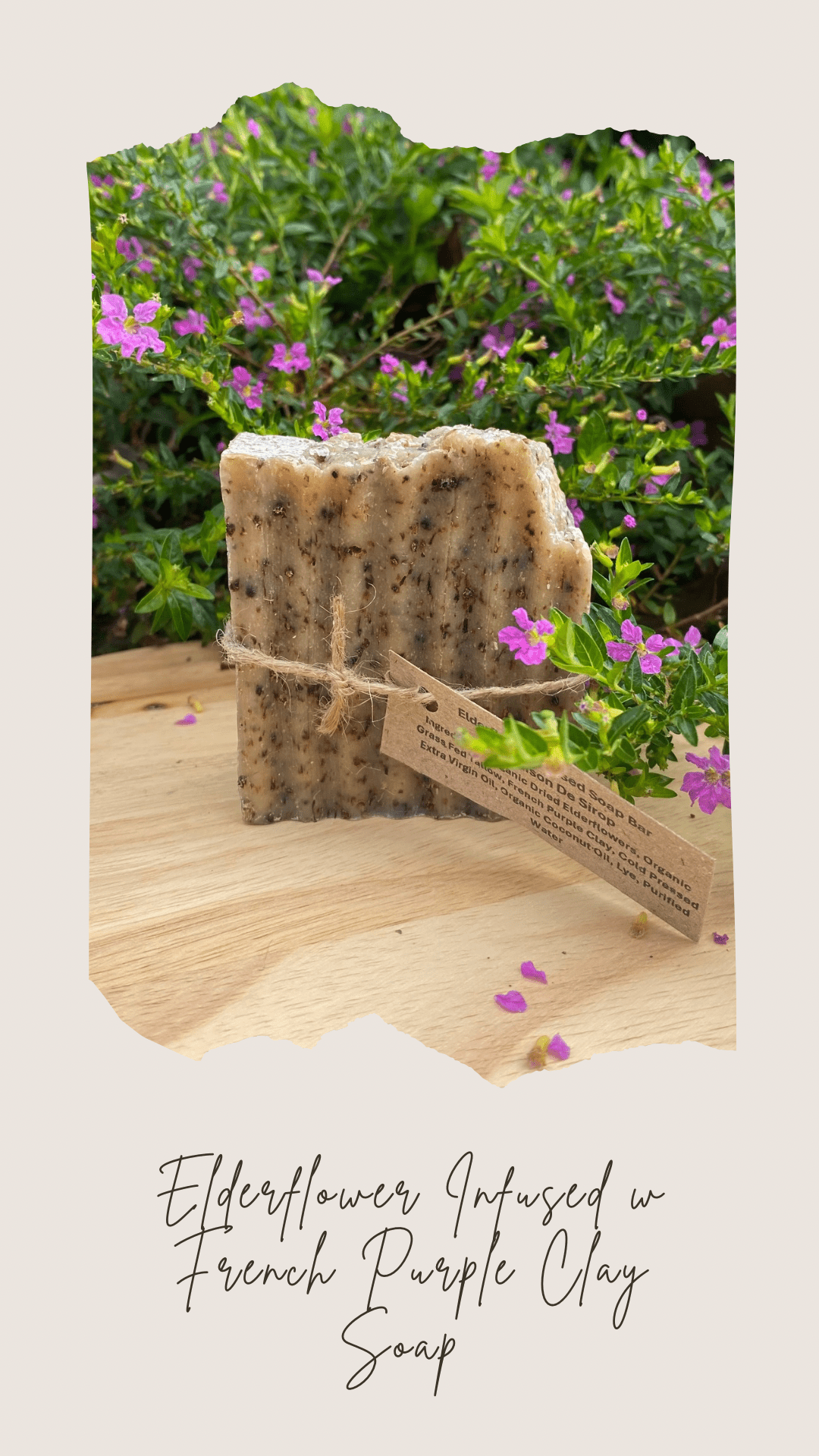 Elderflower Infused w French Purple Clay Soap - La Maison De SiropElderflower Infused w French Purple Clay Soap